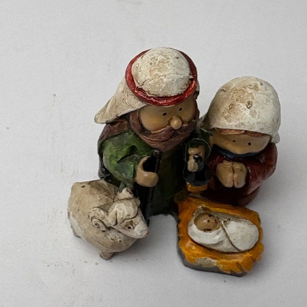 Miniature Resin Nativity Scene Figurine Set